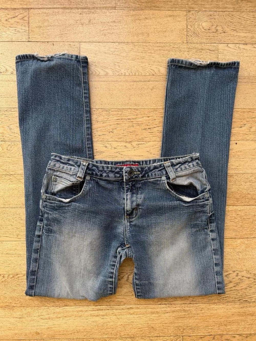 Y2K Low Rise Denim Jag Jeans Distressed Flare Jeans